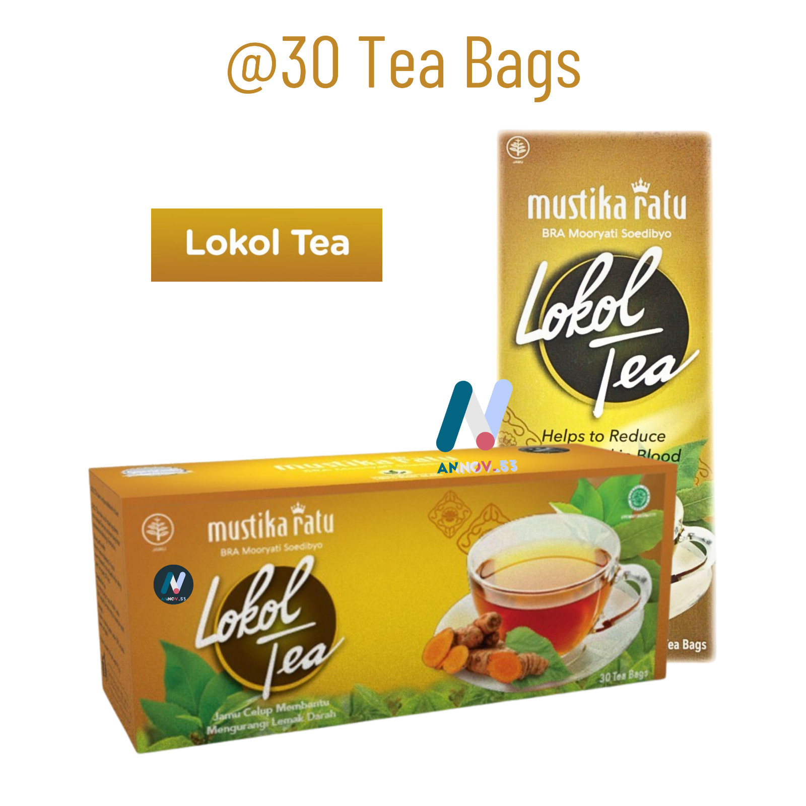 MUSTIKA RATU Lokol Tea Herbal Turmeric Curcumin Lower Cholesterol Healthy 2Pax