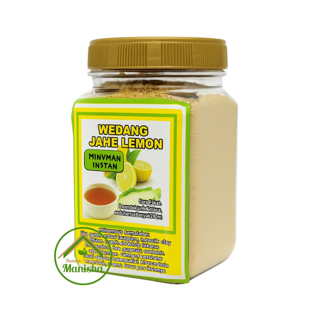 Lemon Ginger Instant Drink Mix Jar 250g Indonesian Citrus Spice Powder