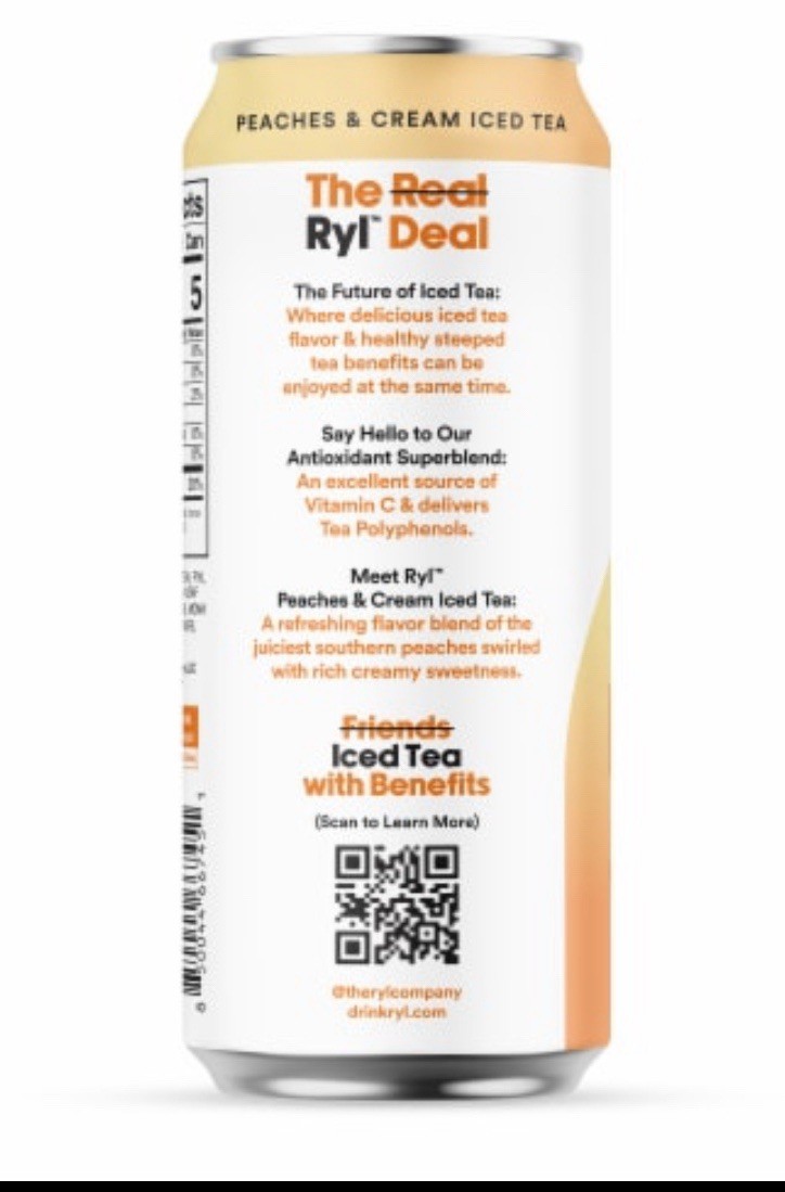 The Ryl Co. Peach Iced Tea with Benefits 16 fl oz Cans (3 Pack)