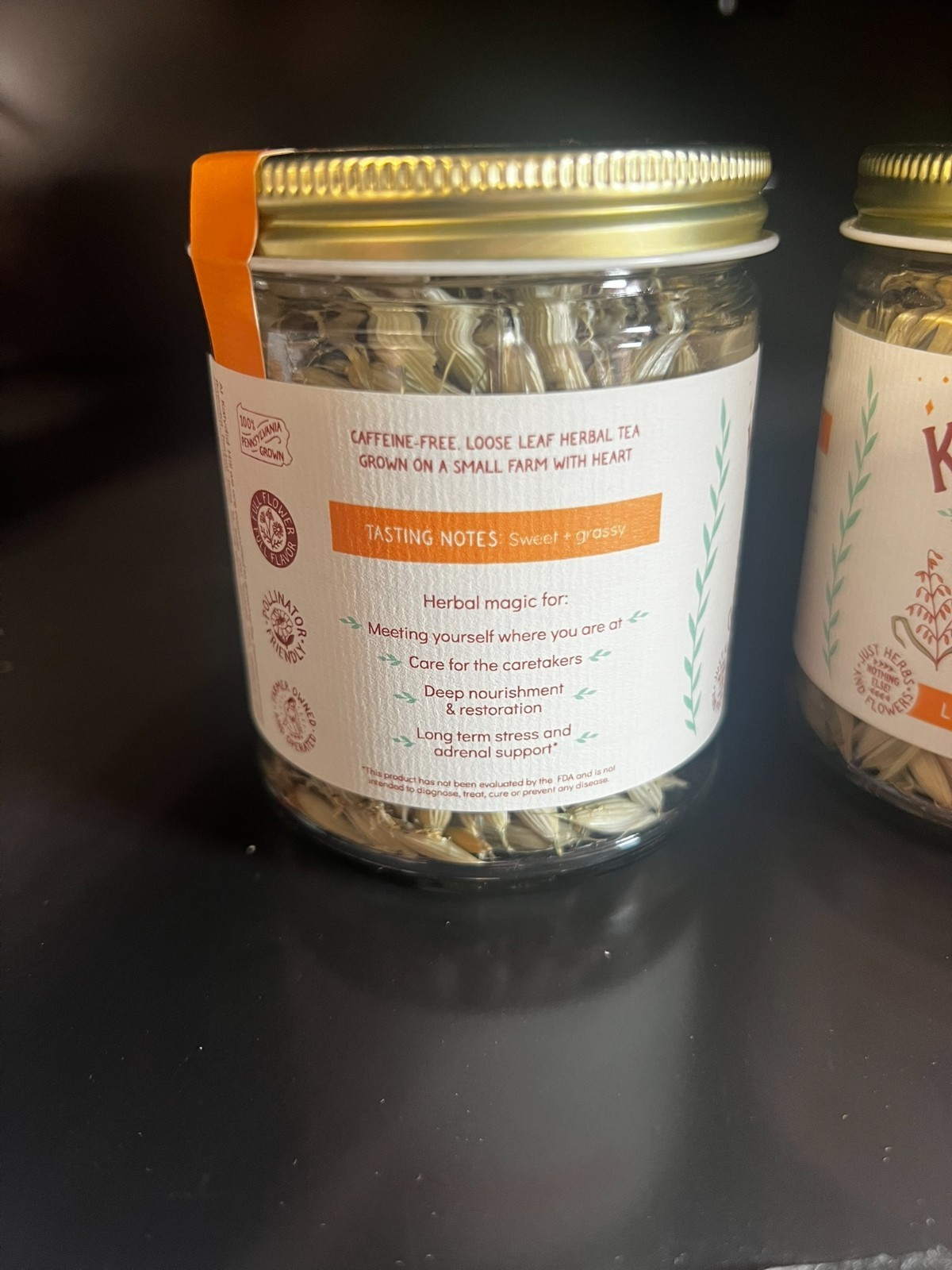 Katydid Hill Milky Oats Herbal Loose Leaf Tea 30g Jar Organic Caffeine Free New