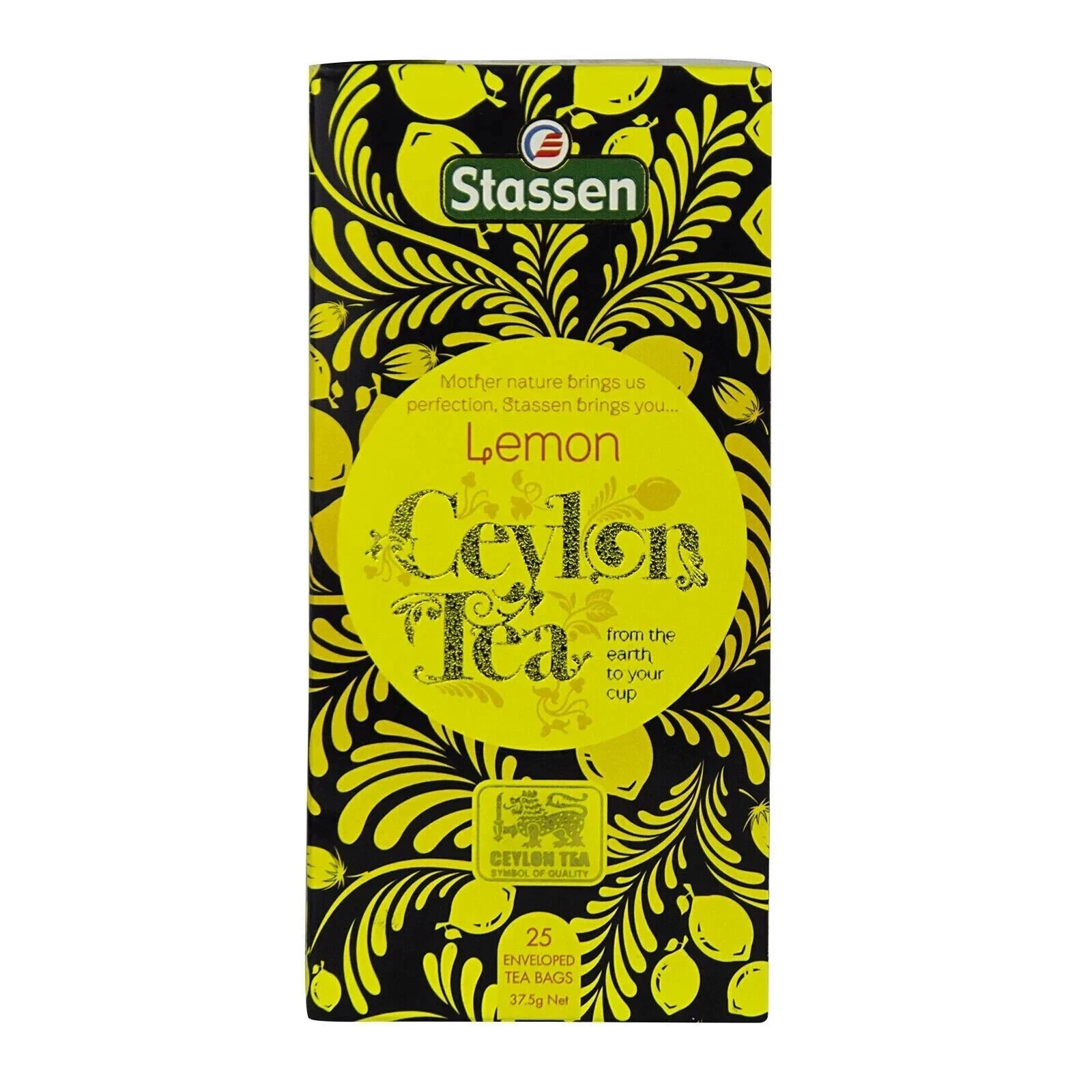 STASSEN LEMON CEYLON TEA 25 ENVELOPED TEA BAGS 37.5G NET FREE SHIPPING WORLD