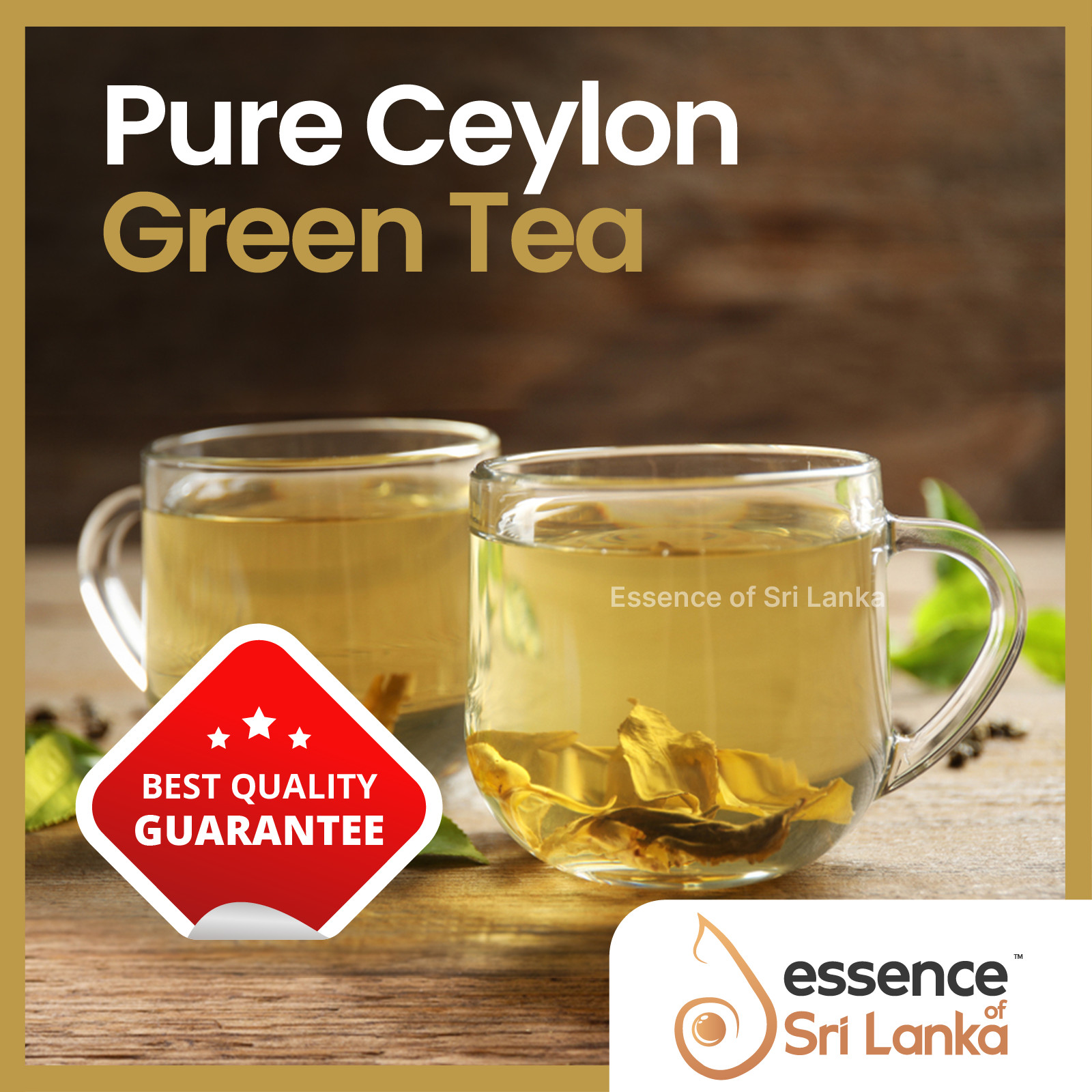 Ceylon Green Tea Herbal Natural Organic 20 Tea Bags Pure Sri Lankan Tea