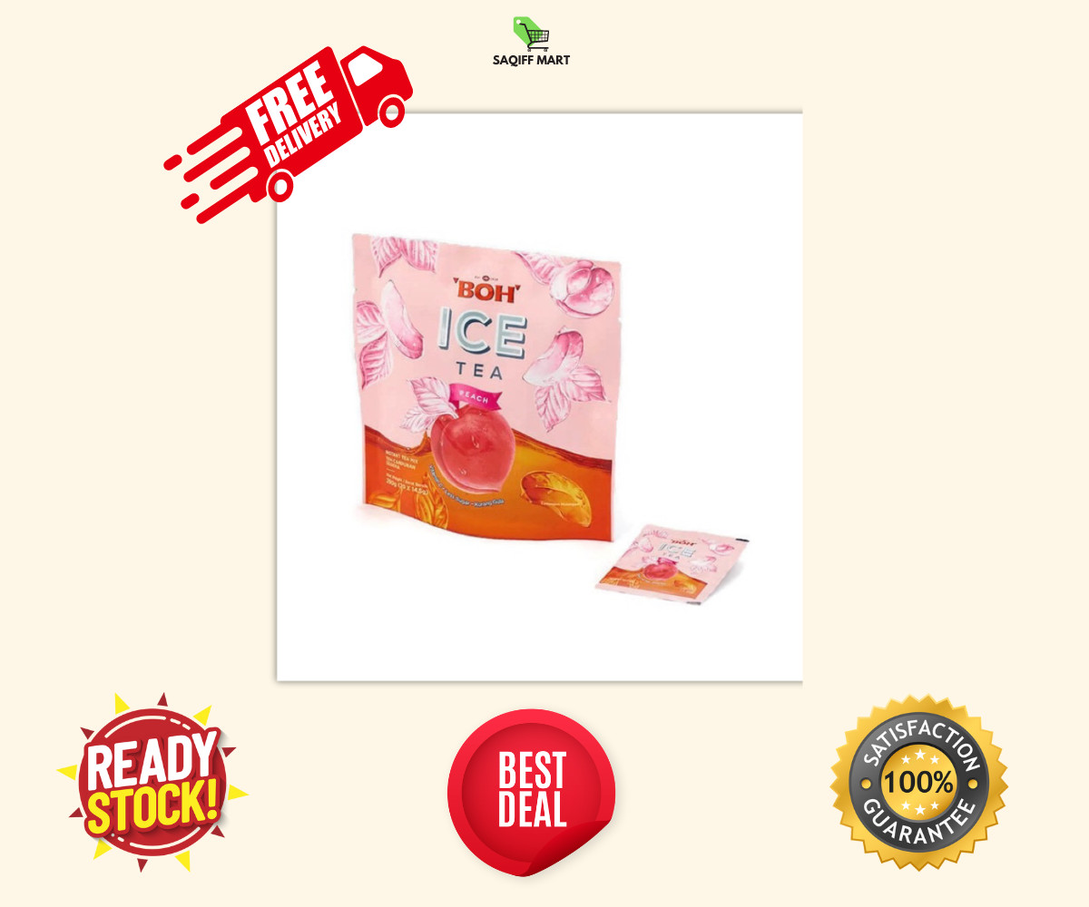 BOH Ice Tea Peach Flavored 20 Sachets 14.5g Vitamin C Less Sugar FREE SHIPPING
