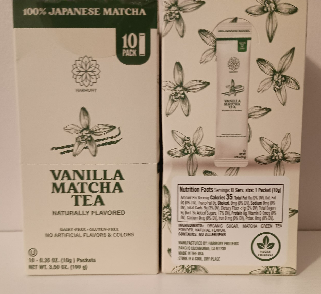 20 Harmony Matcha Vanilla Japanese Matcha, Sweetened w/ Organic Sugar On-the Go