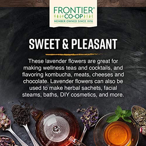 Frontier Co-op Organic Lavender Flowers 8oz Resealable Herbs for Cooking and Tea