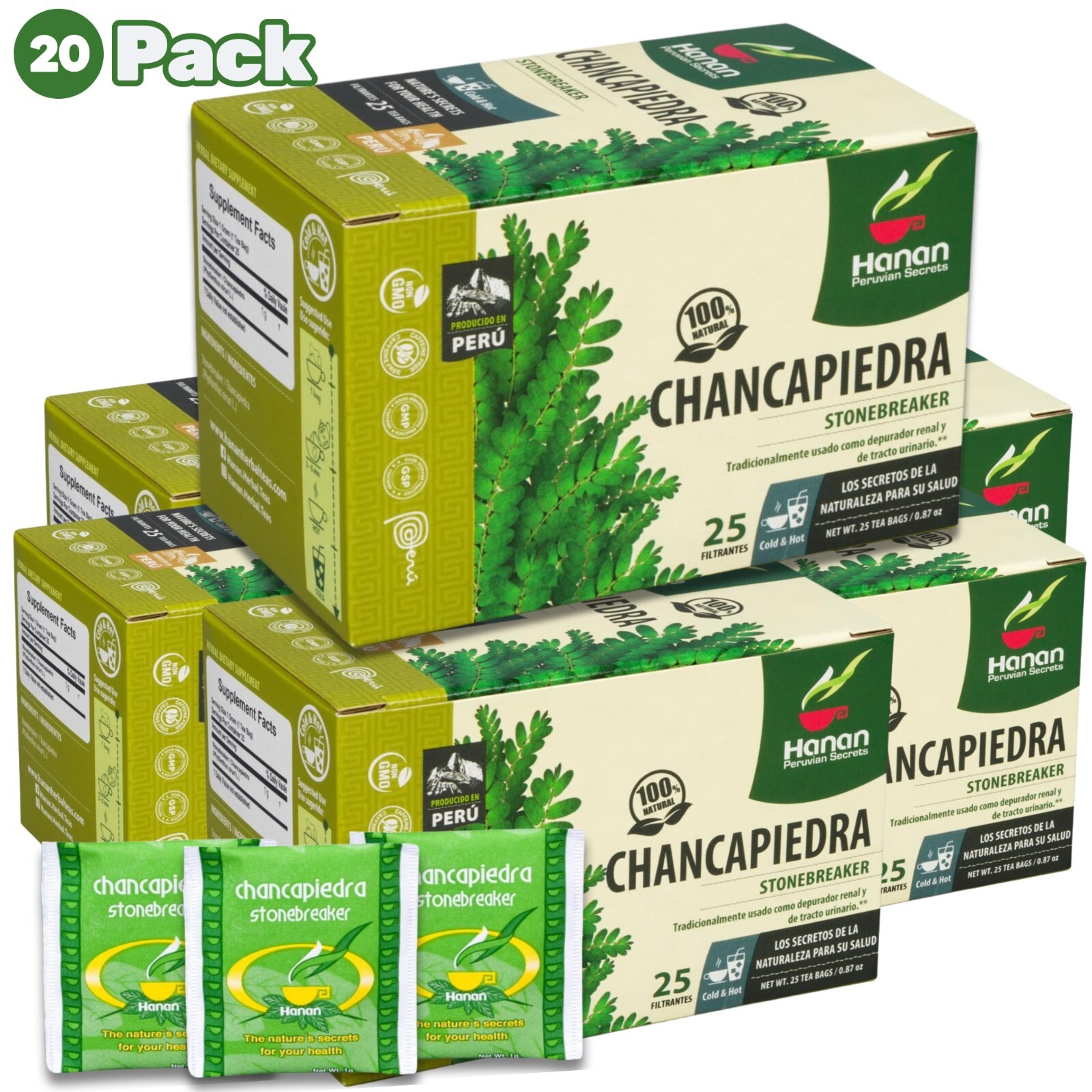 Chanca Piedra Tea Stone Breaker 500 Tea bags Dried Chancapiedra Leaves from Peru