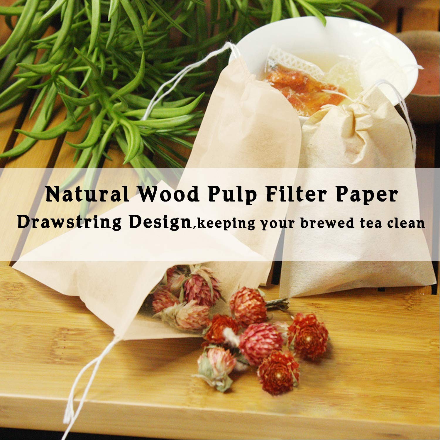 600 Pcs Disposable Tea Bags with Drawstring – Empty Tea Filter Bags for Loose Le