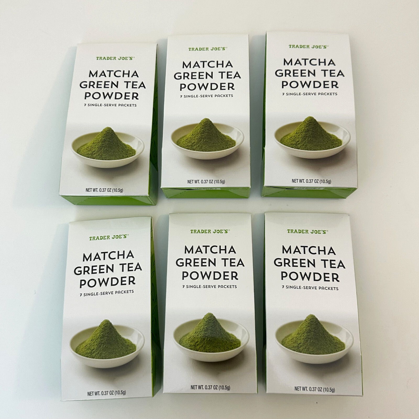 6 Pack Trader Joe’s Matcha Green Tea Powder 7 Single Bags 0.37 oz Each