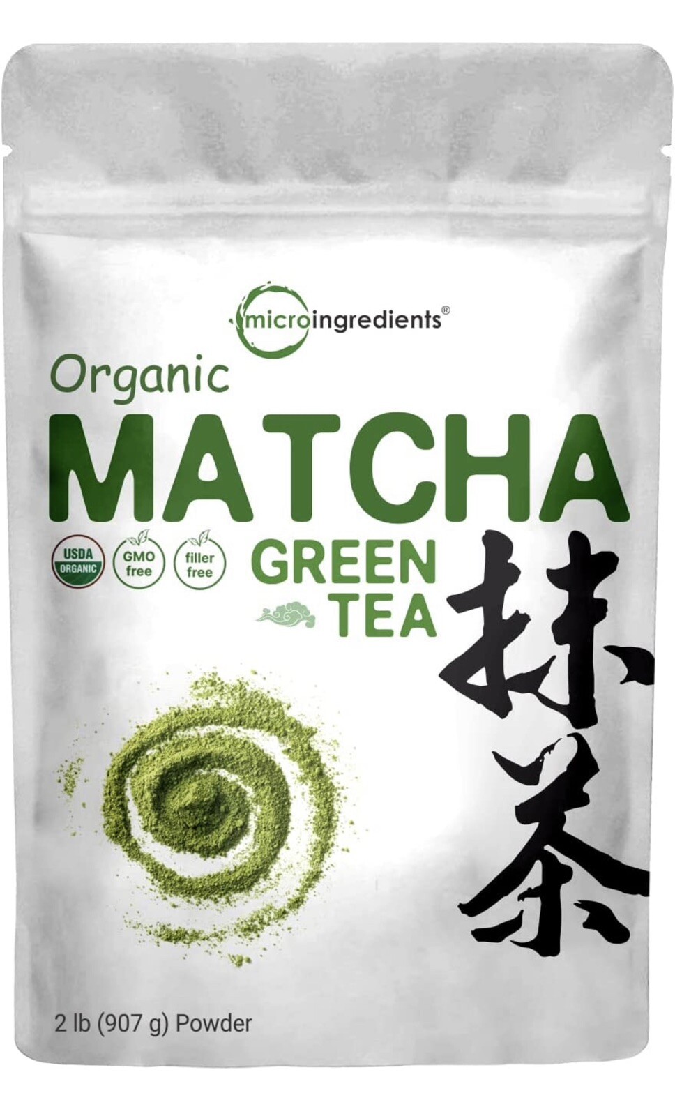 Organic Matcha Green Tea Powder, 2 Pound (32 Ounce), Culinary Grade – Unflavored