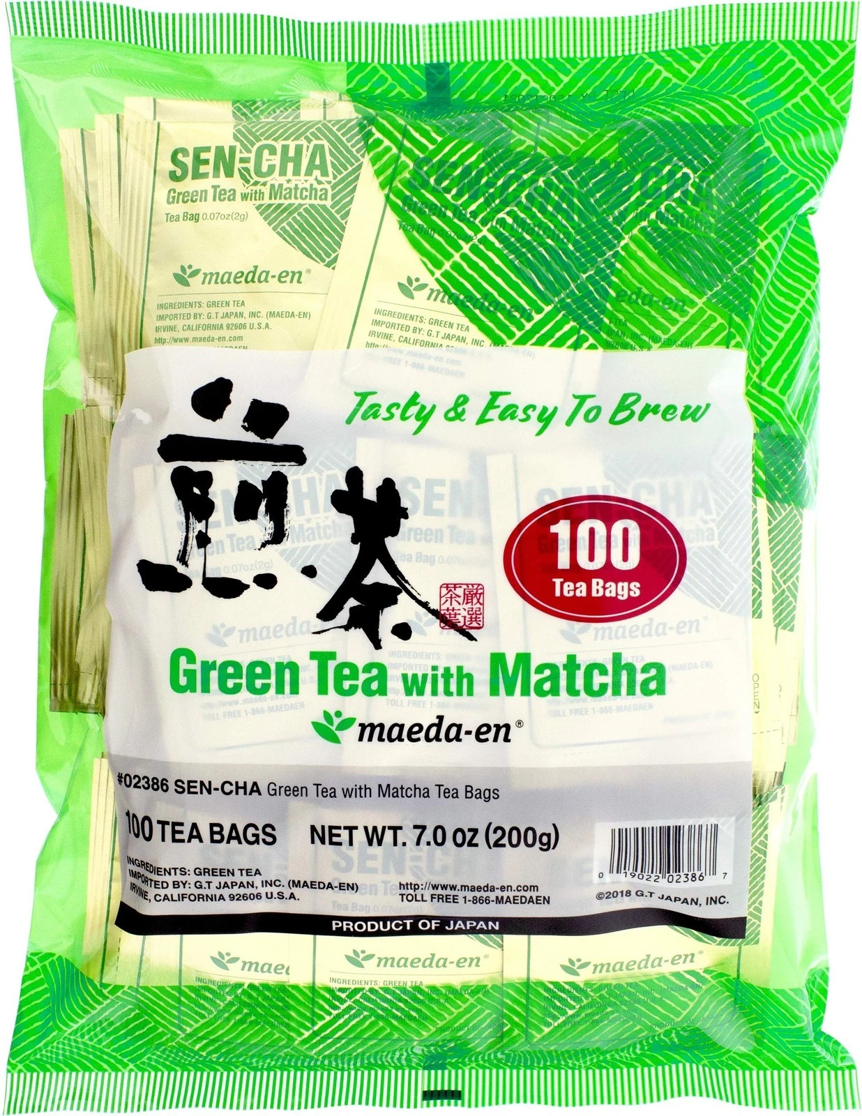 Maeda-en Sencha Green Tea with Matcha 7 oz. ( 100 Count ) Product of Japan