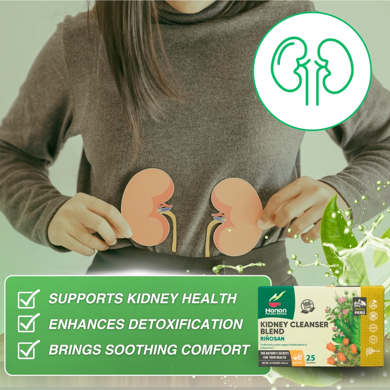 Riñosan Kidney Blend – Herbal Tea of Stone Breaker, Cat’s Claw, Horsetail & more