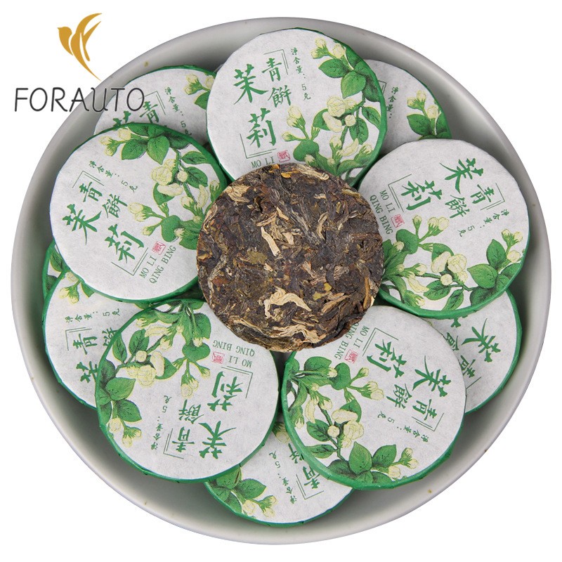 500g Yunnan Jasmine Tea Pu’er Tea Ancient Tree Tea Cake Raw Tea Compressed Tea