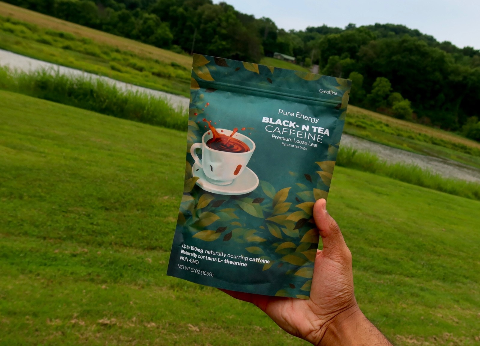 High Caffeine Premium Black Tea | 15 Pyramid Tea Bags | 150mg Caffeine | Energy