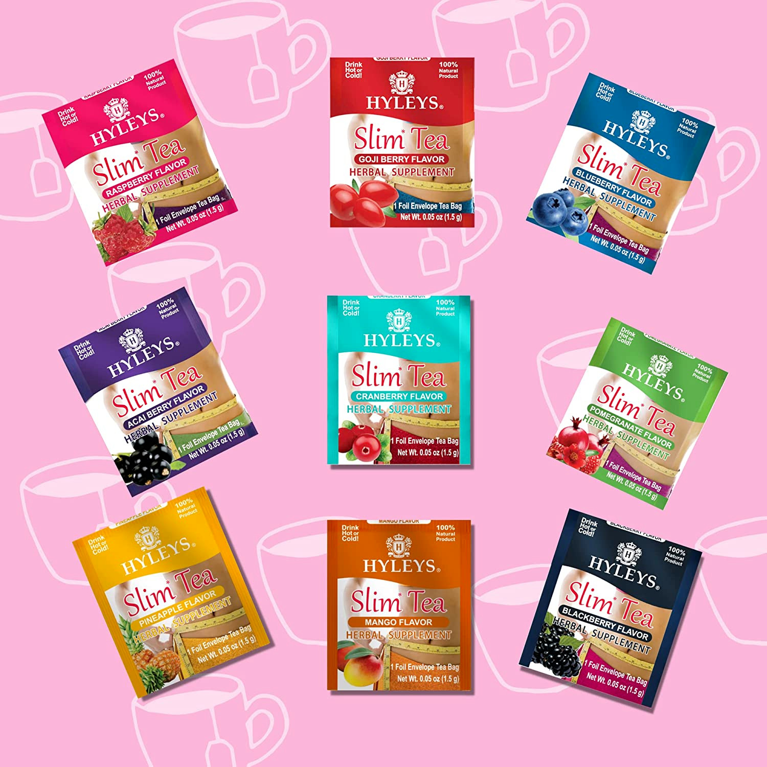 Hyleys Slim Green Tea Goji Berry Flavor (25 Tea Bags)