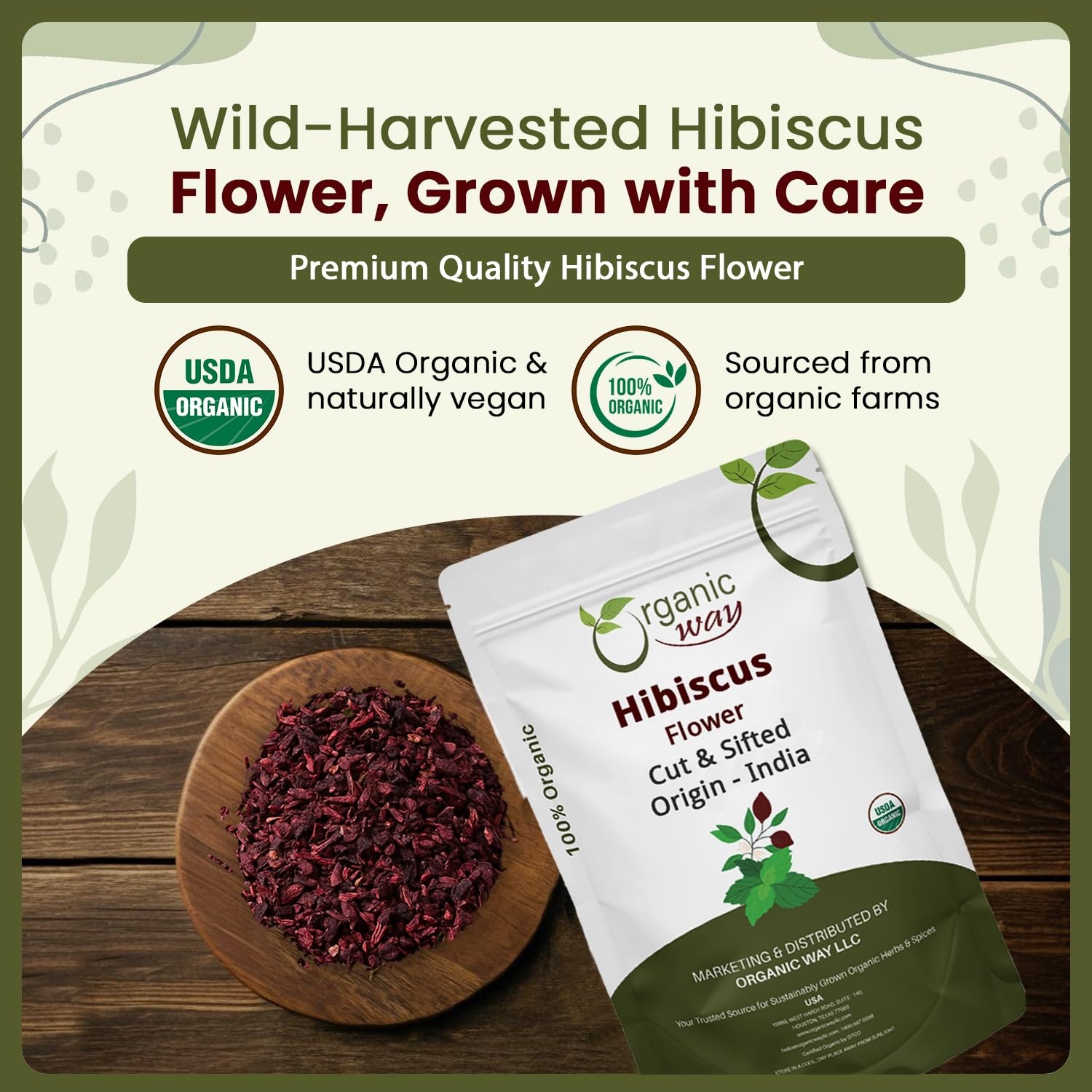 Dried Hibiscus Flower Cut & Sifted (Hibiscus rosa-sinensis) | Herbal Tea – Or…