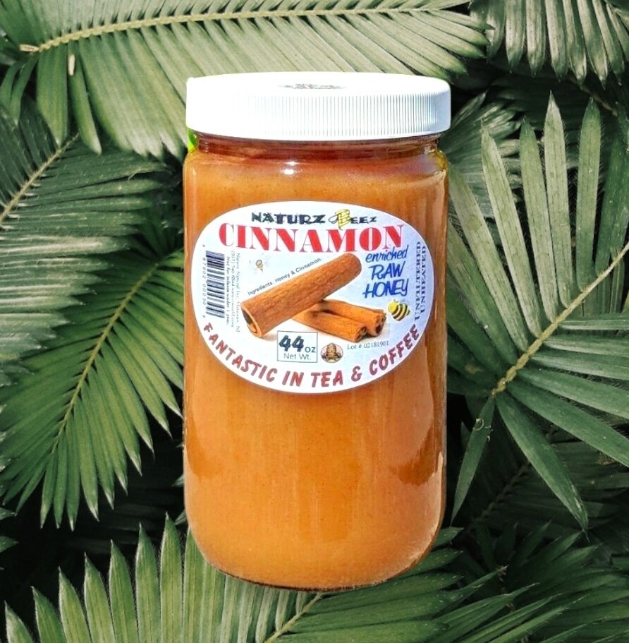 RAW HONEY with CINNAMON 2.75 Lb 44oz 1.25kg 100% PURE USA HONEY