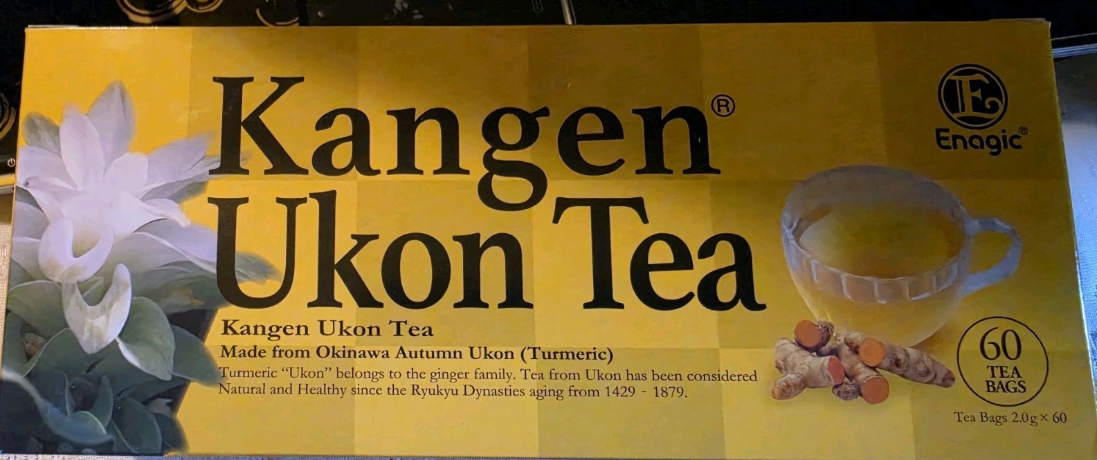Kangen Ukon Turmeric Tea 60 Bags 100% Organic by Enagic – Sealed New 4 Boxes