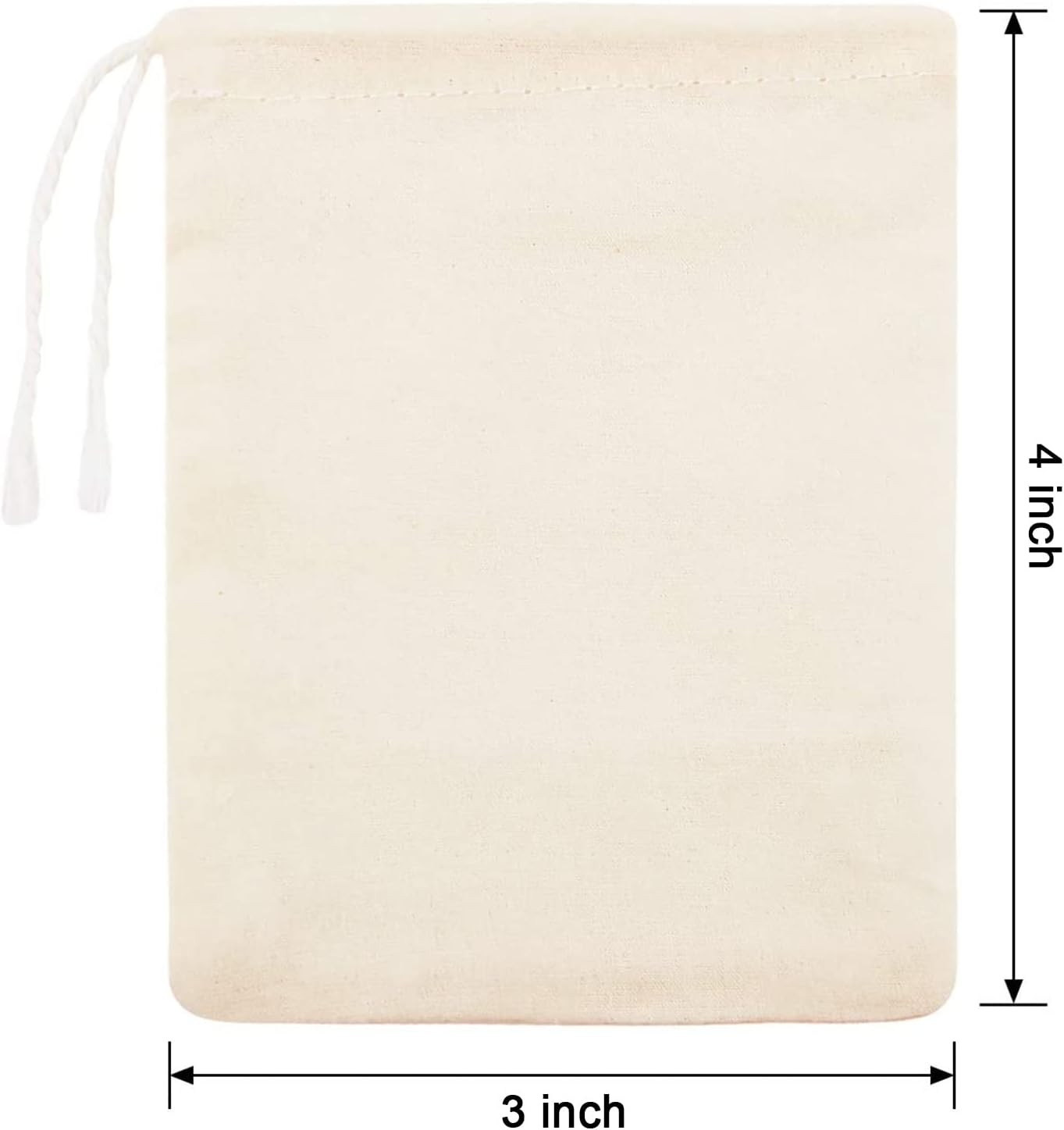 50 Pcs Cheese Cloth Tea Bags 4 X 3 Inch for Straining Reusable Tea Filter Loose