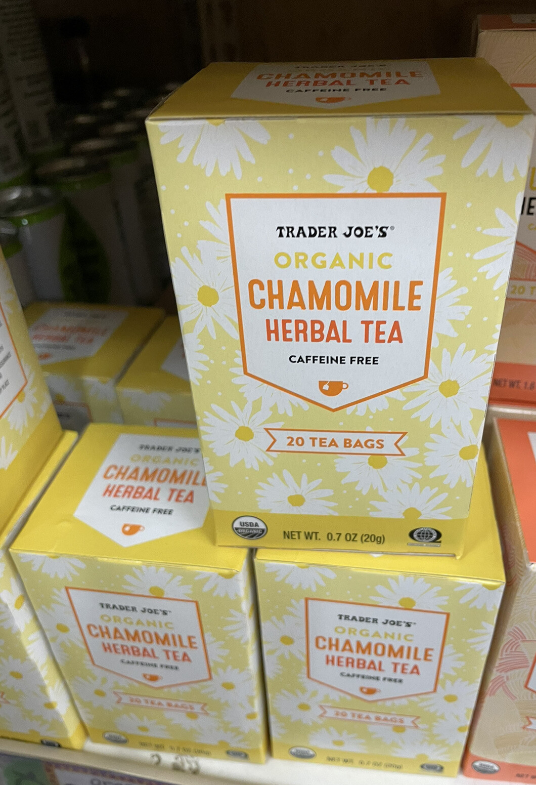 2 Boxes Trader Joe’s Organic Chamomile Herbal Tea Box Caffeine Free