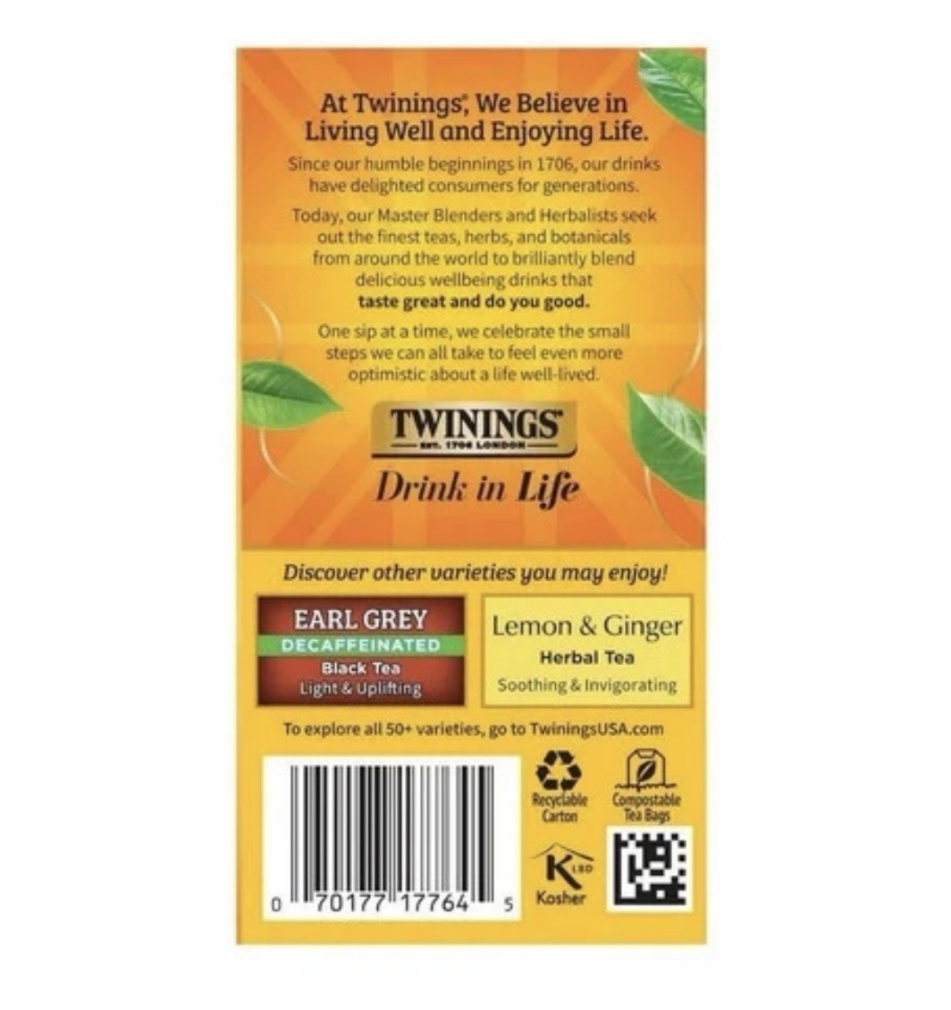 Black Tea Decaffeinated Lady Grey 20 Bags (Case of 6)