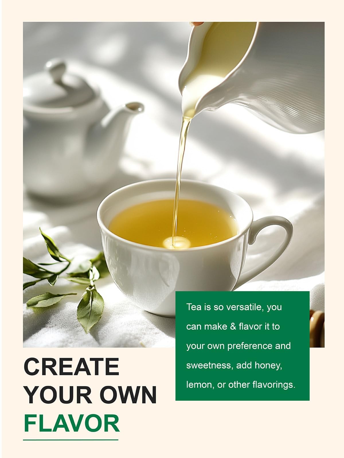Decaf Green Tea CO2 Decaffeinated Loose Leaf Smooth Delicate Flavor 7 oz