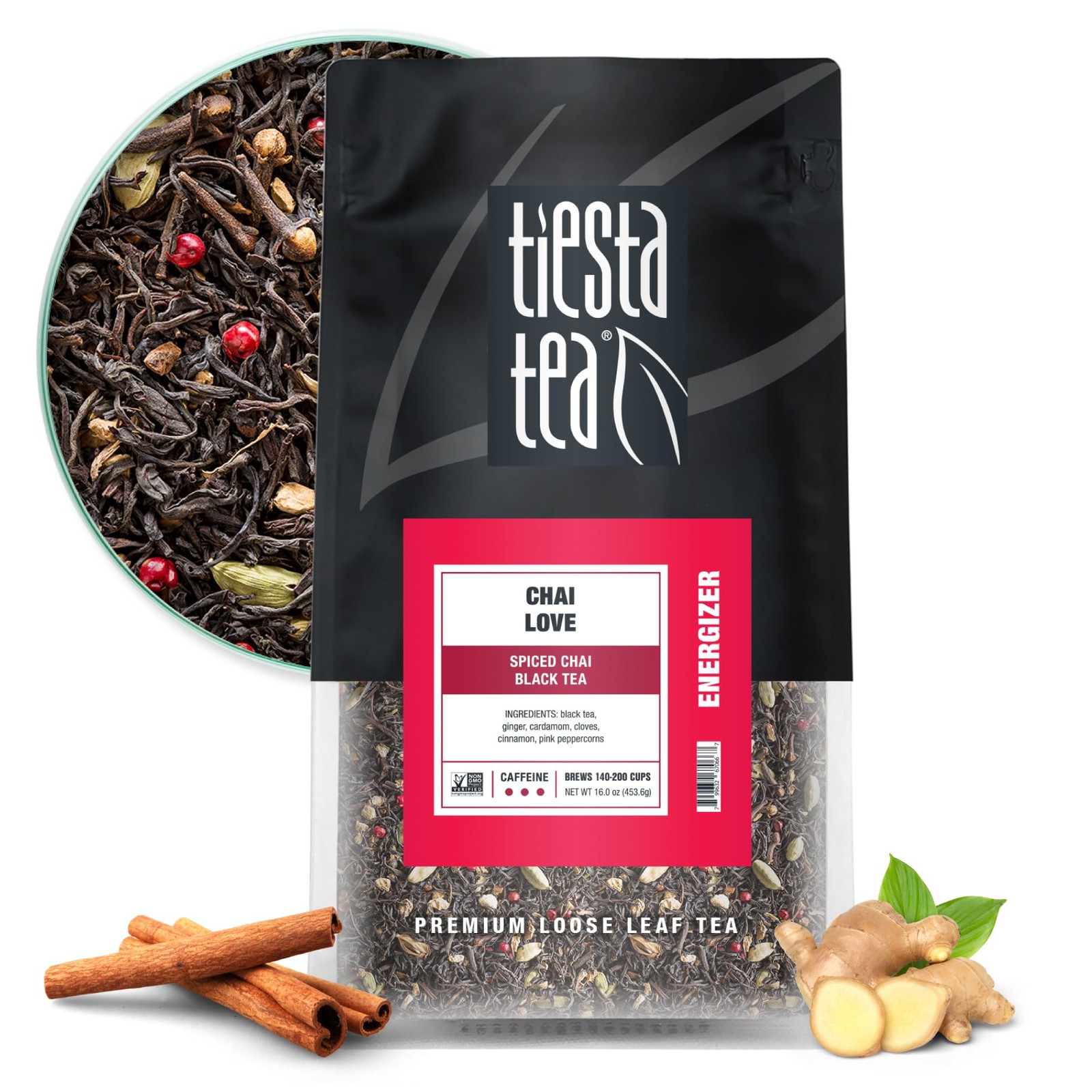 Spiced Chai Black Tea Loose Leaf Bulk Pouch 200 Cups Premium Tea Blend