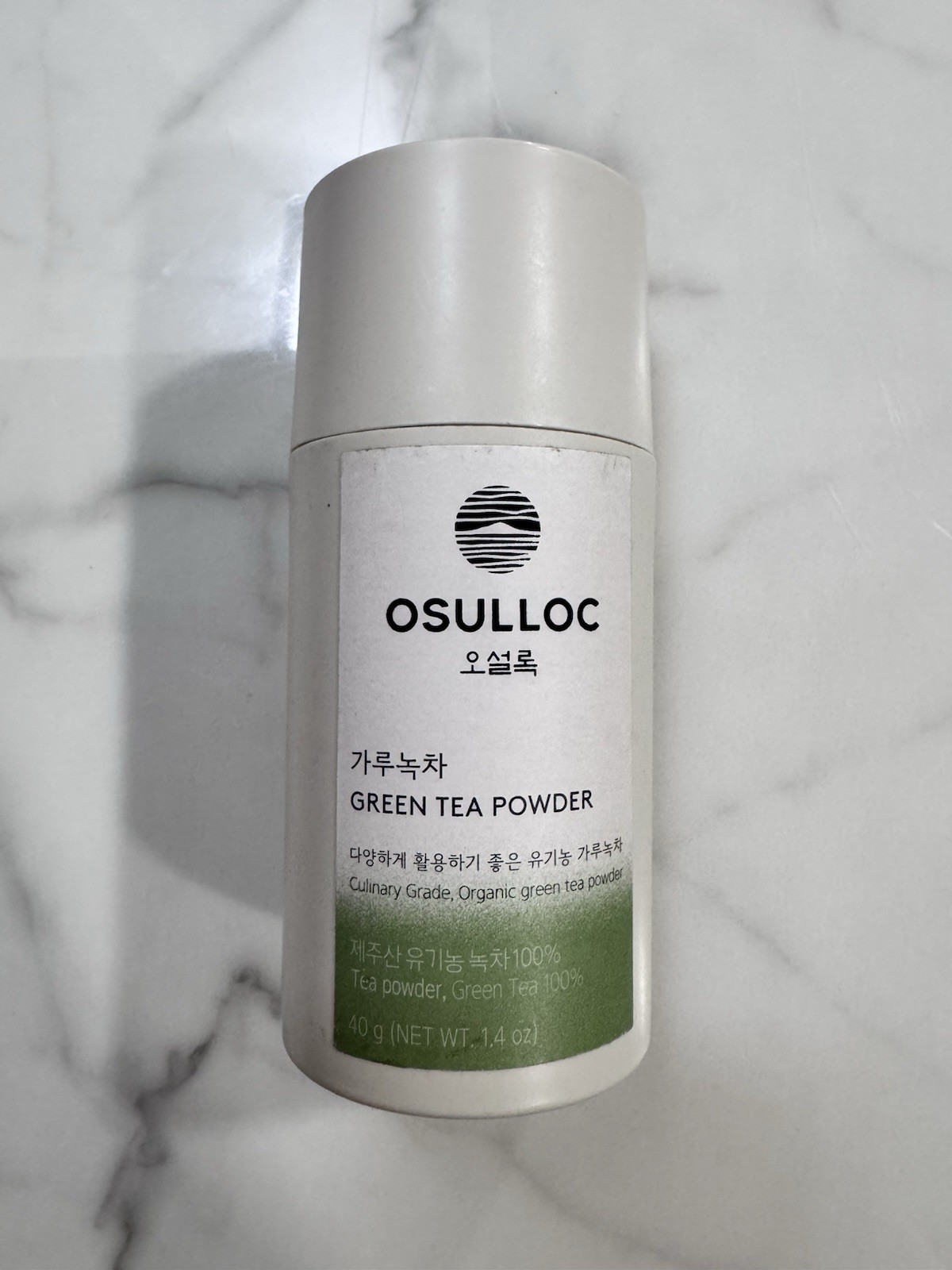 OSULLOC Green Tea Powder 40g – Jeju Mild Green Tea for Latte, Baking & Daily Use