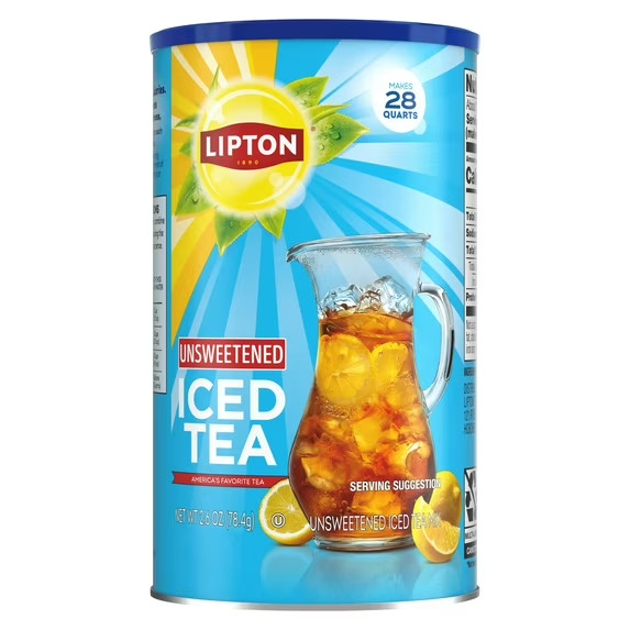 Lipton Unsweetened Black Tea Iced Tea Mix, 28 Quarts