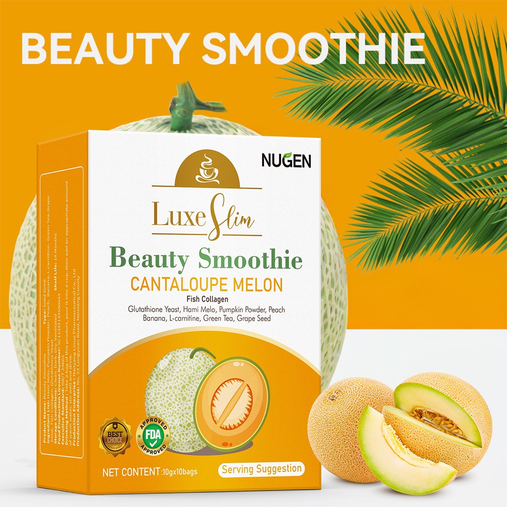 Cantaloupe Melon Beauty Smoothie,With Fish Collagen Glutathione Yeast-10 Bags