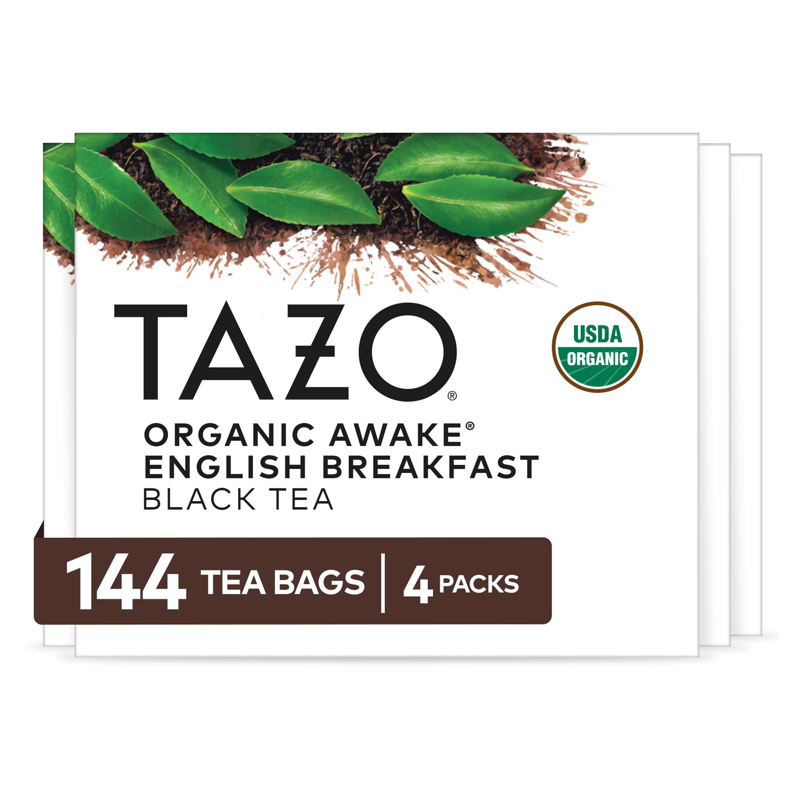 Organic Awake English Breakfast Black Tea Bags, 144 Total Tea Bags (36ct – Pa…