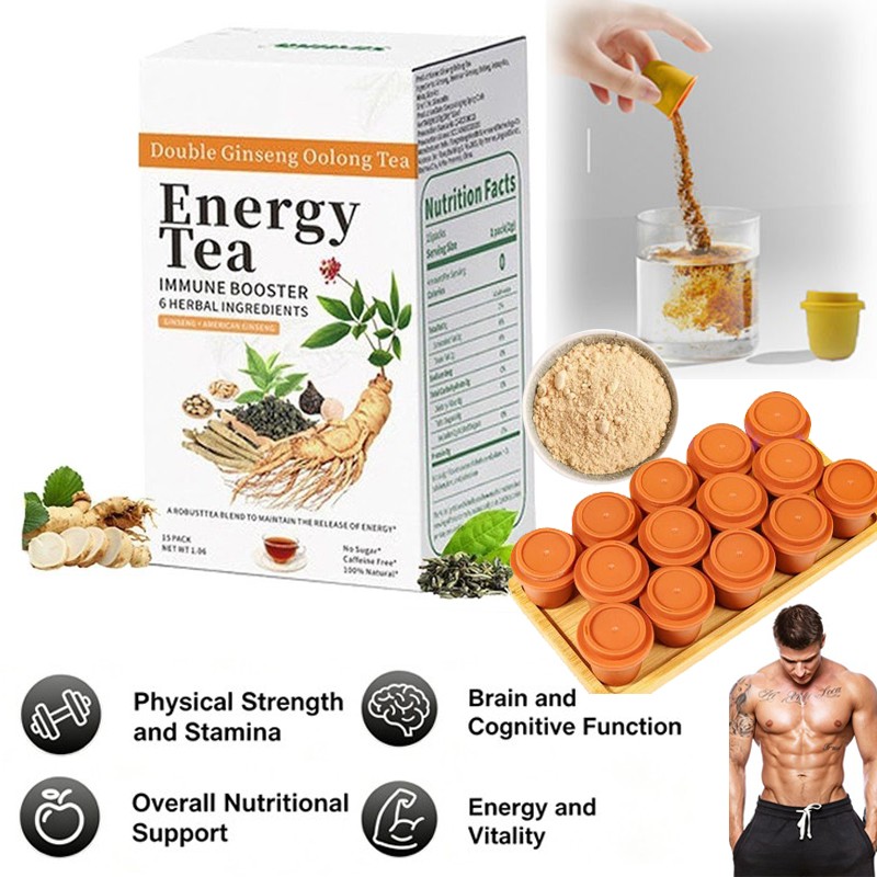 Energy Tea Immune Booster Ginseng Oolong Tea, Kidney Liver Tea For Women & Men