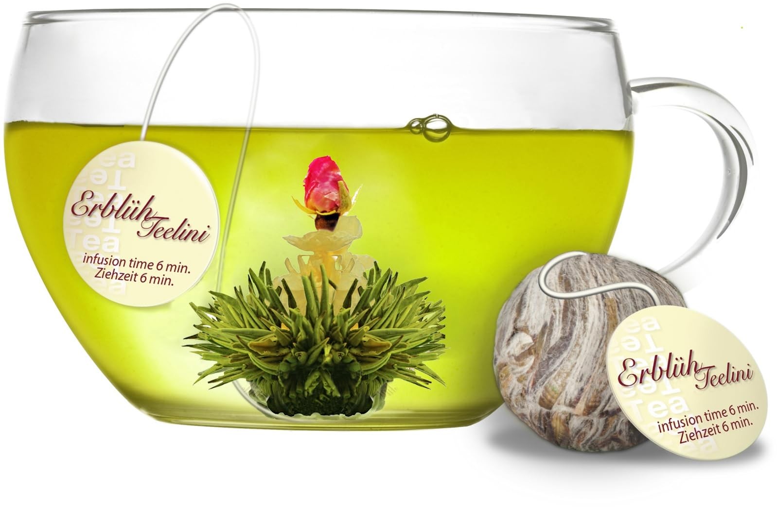 Tea Flowers in Cup Size – Blooming Tea – 8 Flowering Tea in 4 Different Varie…