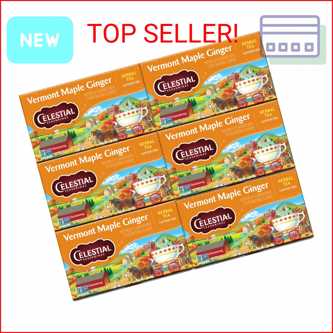 Celestial Seasonings Herbal Tea, Vermont Maple Ginger, Caffeine Free, 20 Count (