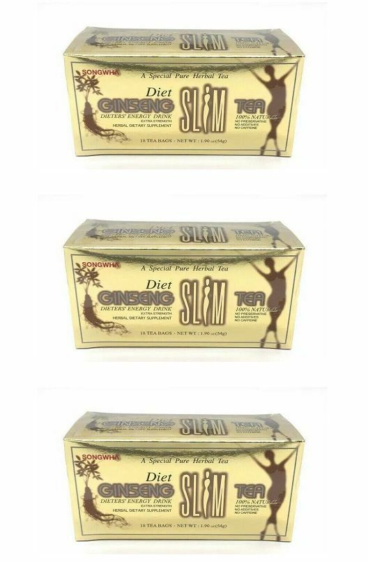 3 Boxes Diet Ginseng Slim Tea 18 Tea Bags Dieter Energy Drink Extra Strength