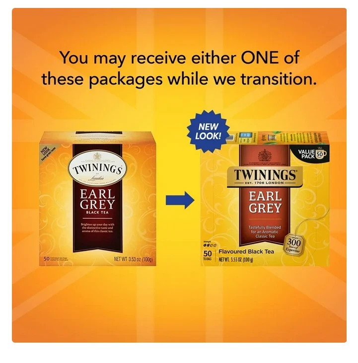 Twinings Earl Grey Citrus and Bergamot Black Tea Bags, 50 Count Box
