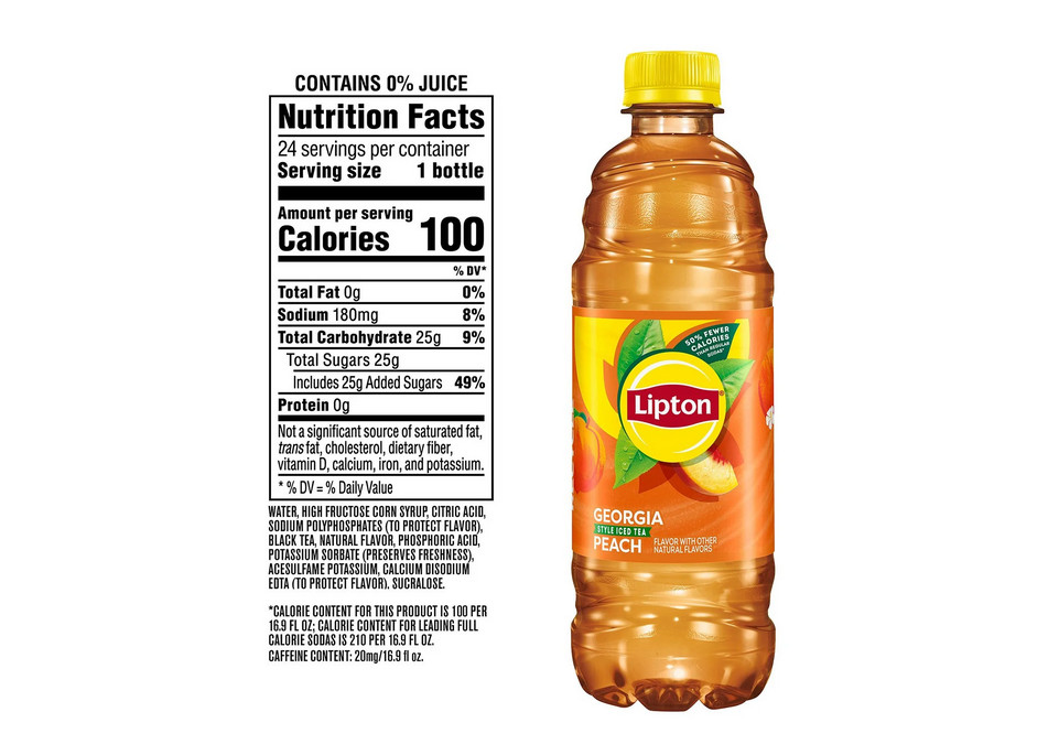 Lipton Peach Iced Tea 16.9 oz Bottles – 24 Pack Refreshing Flavored Tea