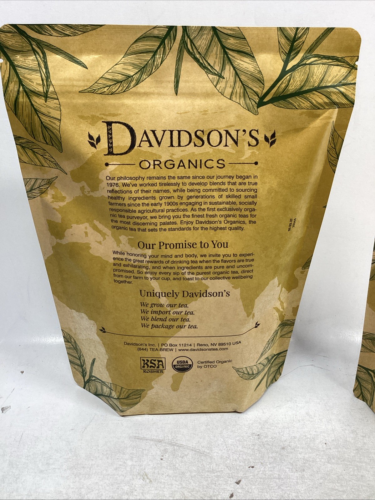 Lot of 2 Davidson’s Organic Loose Leaf Tea 16oz Bag, Earl Gray exp 09/02/2027