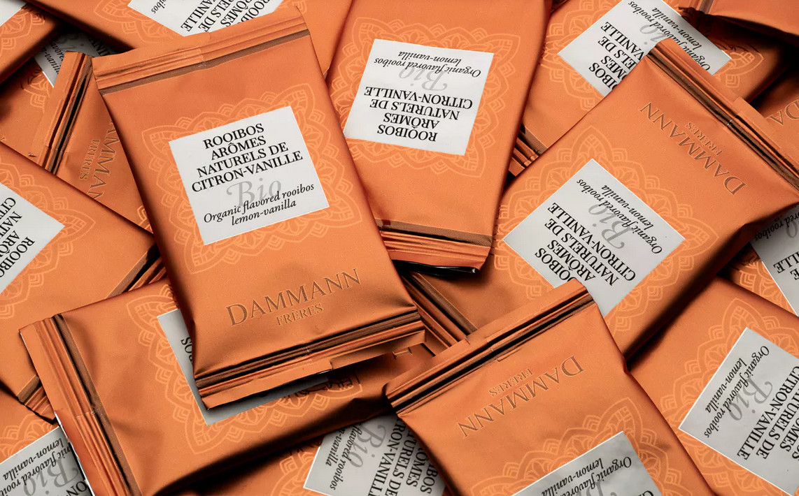 DAMMANN FRERES – Organic rooibos lemon-vanilla – 2 x 24 wrapped crystal tea bags