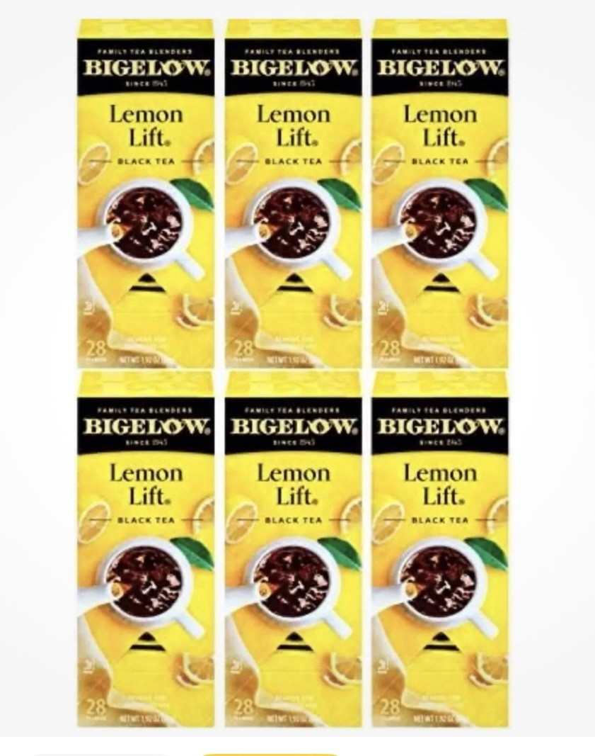Bigelow Lemon Lift Black Tea, 28 standard tea bags/Box, 6 packs