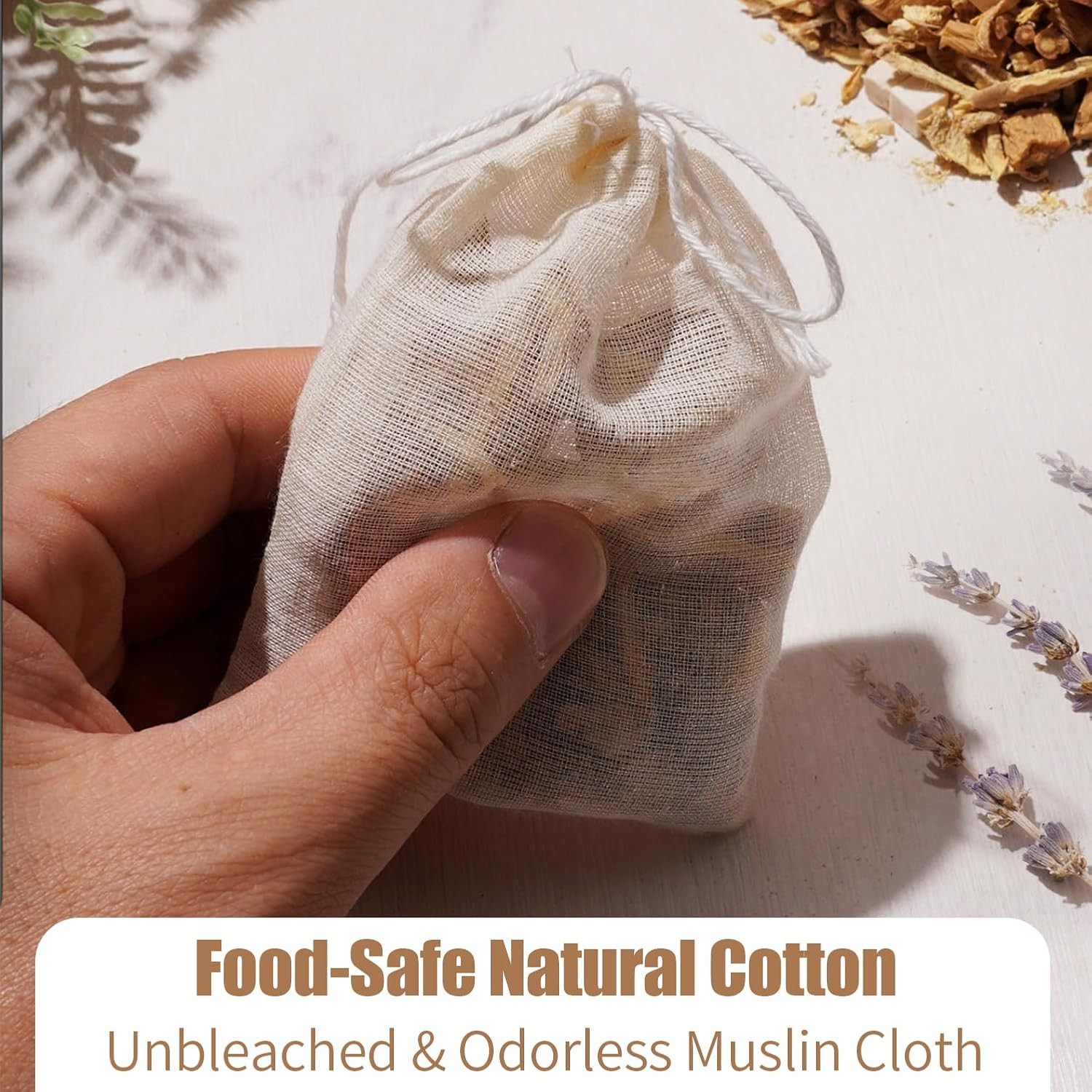 60Pcs Reusable Rosemary Tea Bags for Loose Leaf Tea 3x4inch Sachet