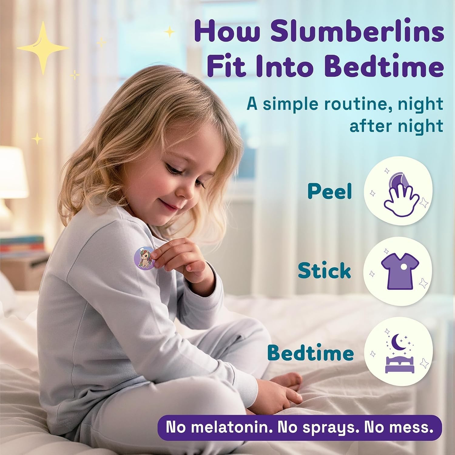 Slumberlins Calming Sleep Patches for Kids & Toddlers – Natural Bedtime Suppo…