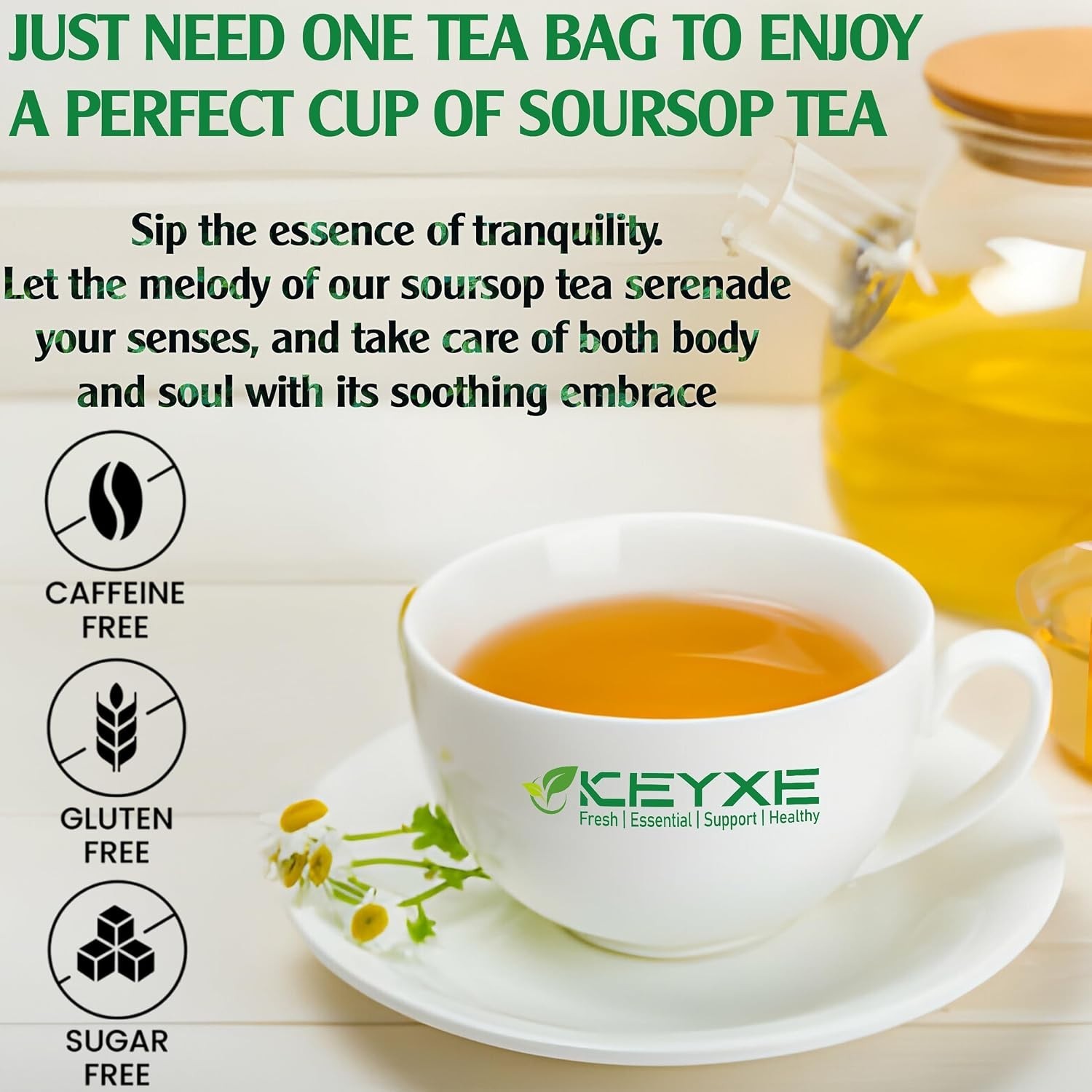 USDA Organic Soursop Graviola Leaves Tea 50 Bags. Non-GMO Verified , 100% Org…
