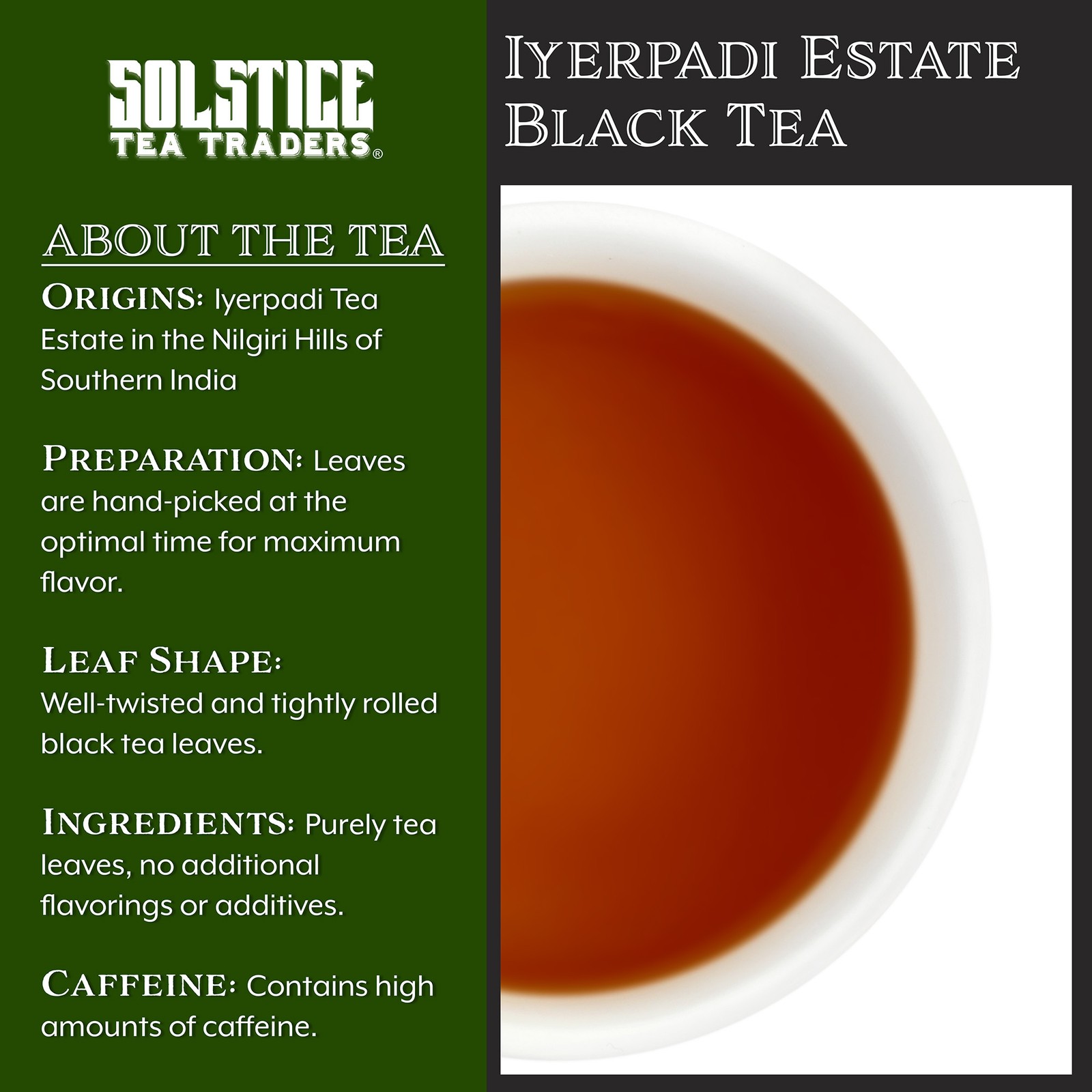 Iyerpadi Estate Loose Leaf Black Tea 8oz Bag, Makes 100+ Cups of Tea