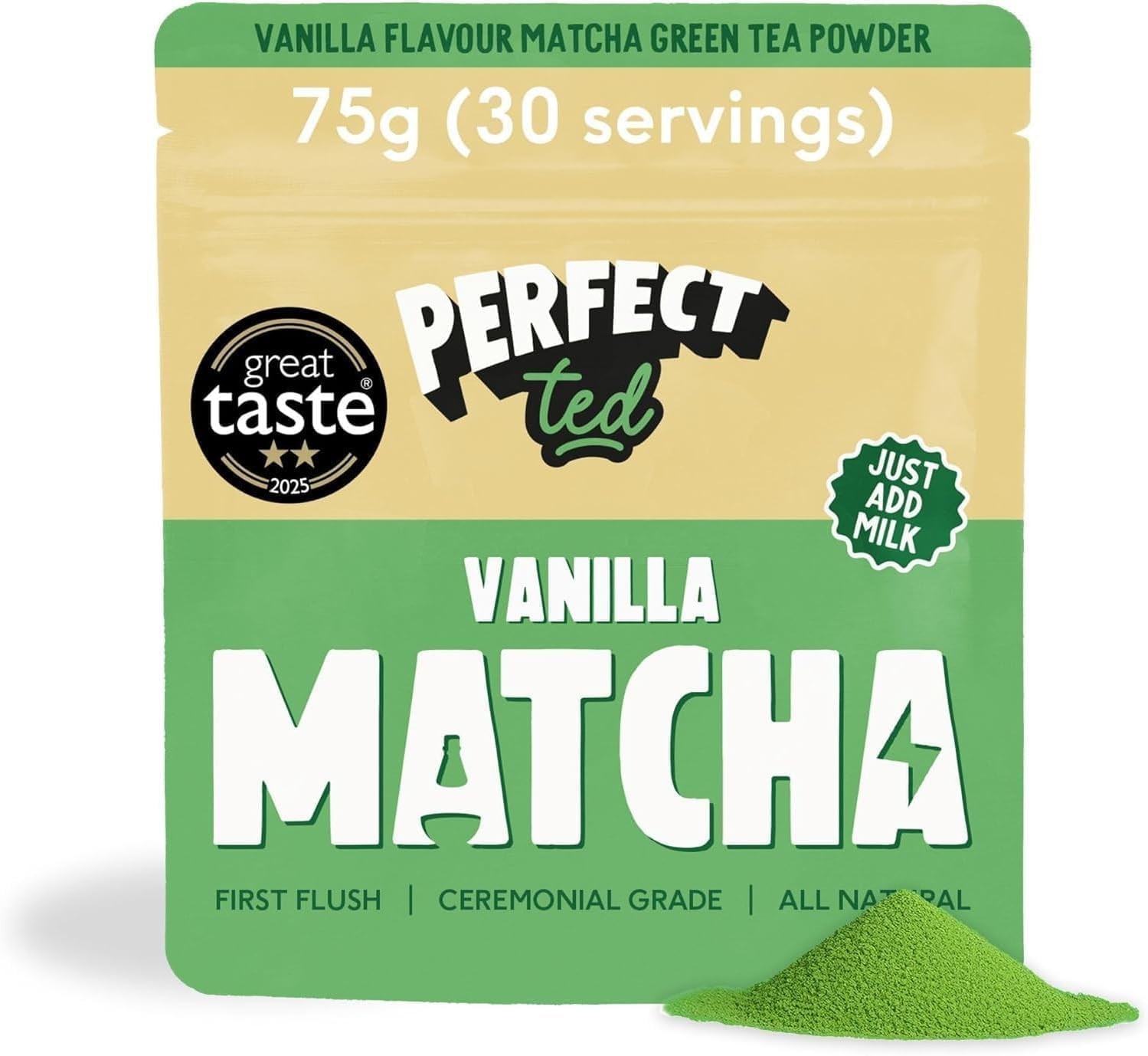 Perfect Ted Matcha Powder | Vanilla Bean Flavor 75g |