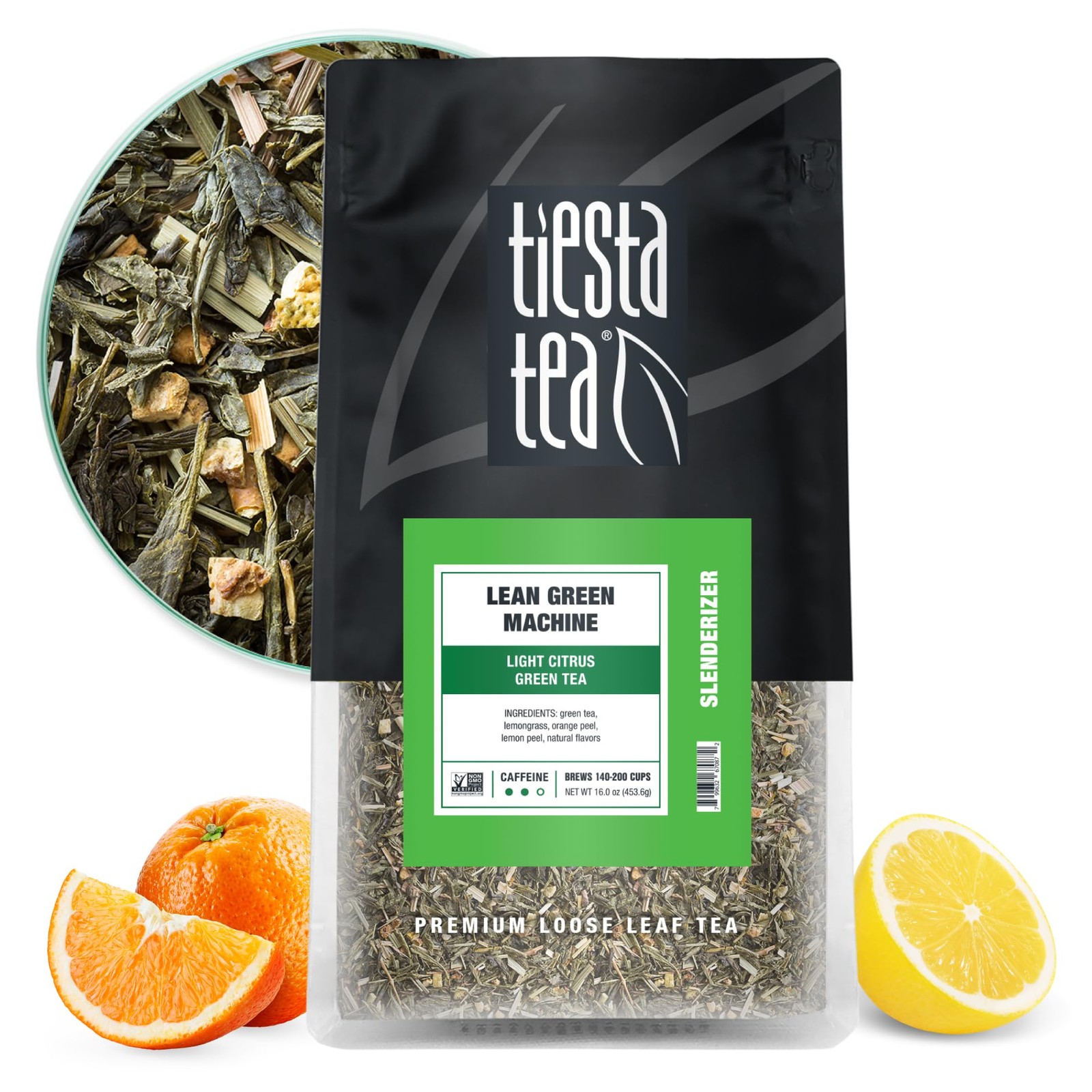 Light Citrus Green Tea Bulk 200 Cups Premium Loose Leaf Resalable Pouch