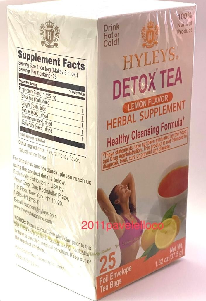 Hyleys DETOX TEA ~ Lemon Flavor ~ Healthy Cleansing 25 Tea Bags
