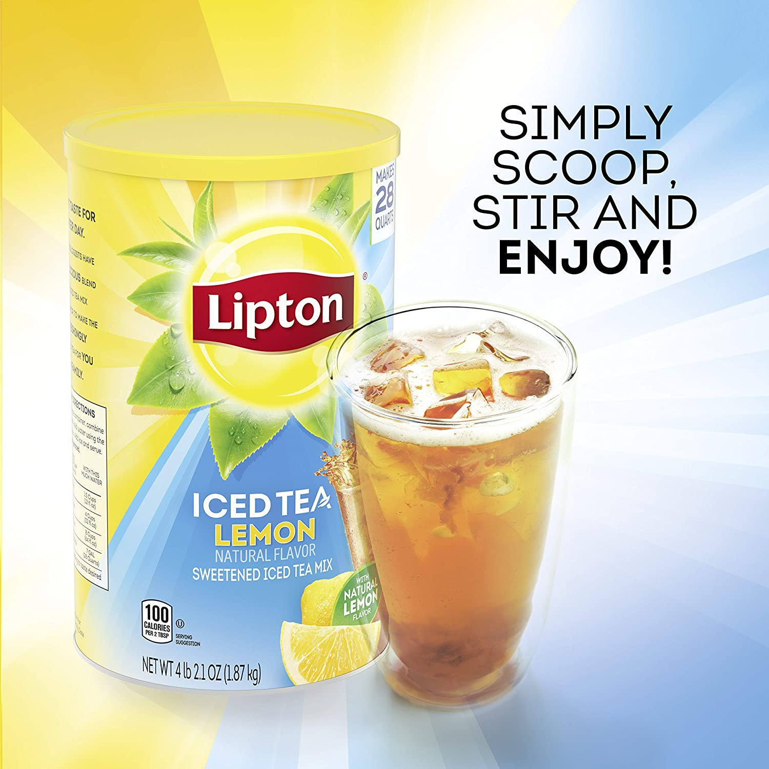 Lemon Sweetened Iced Tea Mix, Makes 28 Quarts (Pack of 2)