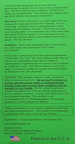 China Slim Dieter’s Tea Delight, Large, 72-Count (Pack of 2, 144 tea bags total)