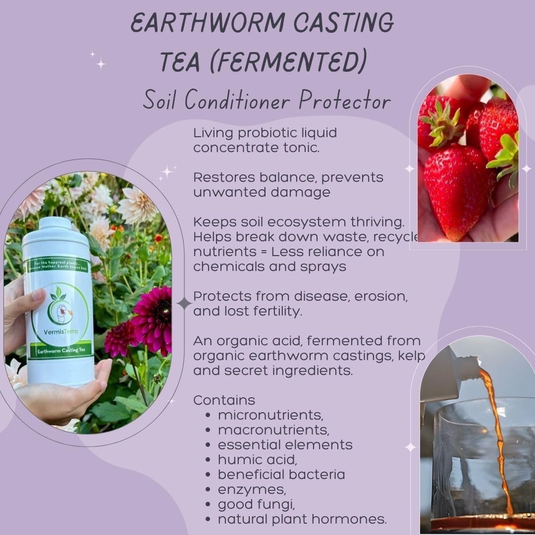1 Gallon Organic Worm Tea & Kelp Biofertilizer – Nourish Plants & Boost Growth