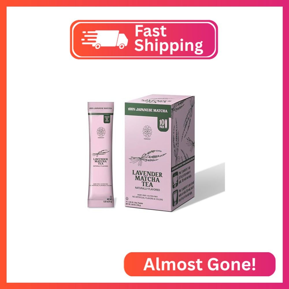 The Harmony Matcha Lavender (10 Sticks) Premium Japanese Matcha Powder, Rich in